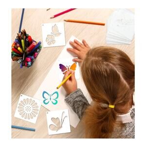 60pcs Floral Painting Templates, Reusable 3” Flower Butterfly for Wood Canvas